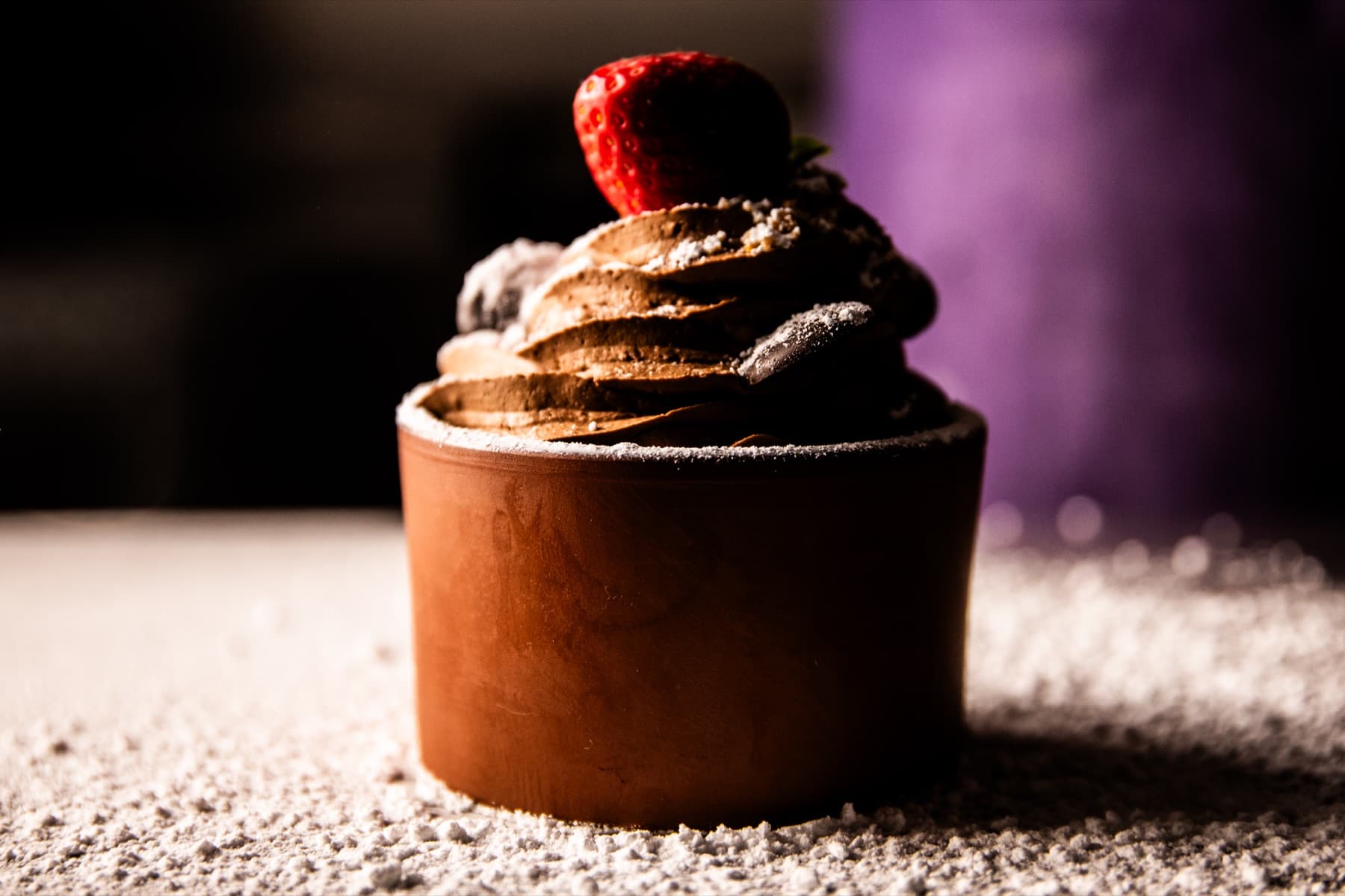 Mousse au chocolat et framboise